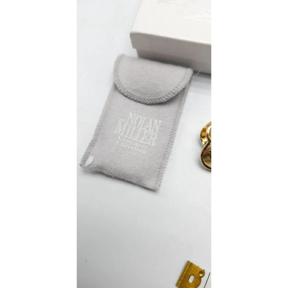 Nolan Miller Paved Clear Rhinestone Sliding Heart Pendant Gold Tone with Box - Picture 4 of 5